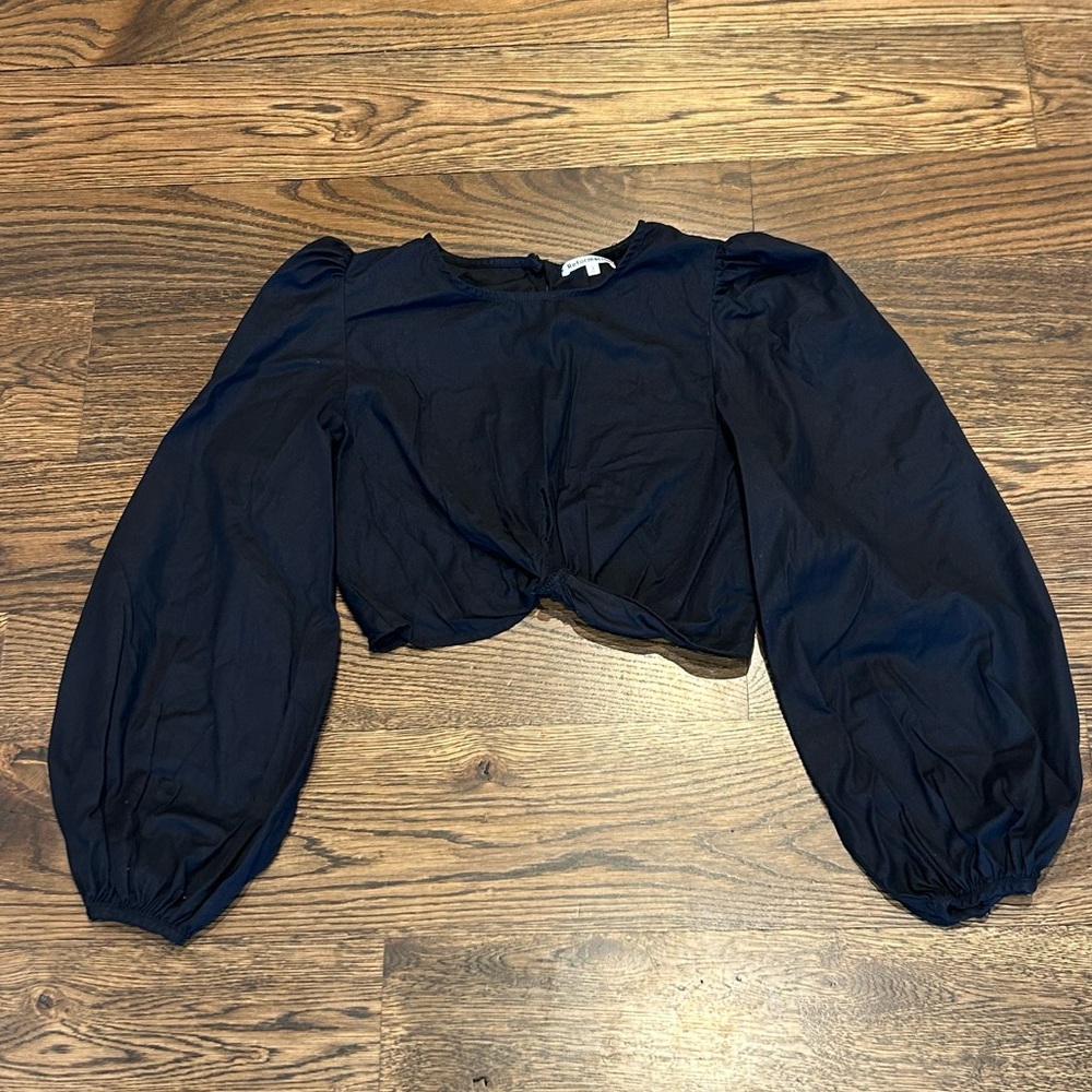 Reformation Black Crop Top